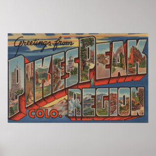 Poster Colorado Springs, le Colorado - crête de brochets