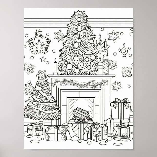 Poster Coloration adulte de l'arbre de Noël (Devant)