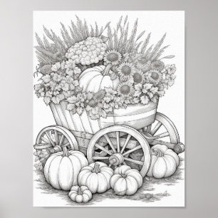 Poster Coloration pour adultes automne/automne