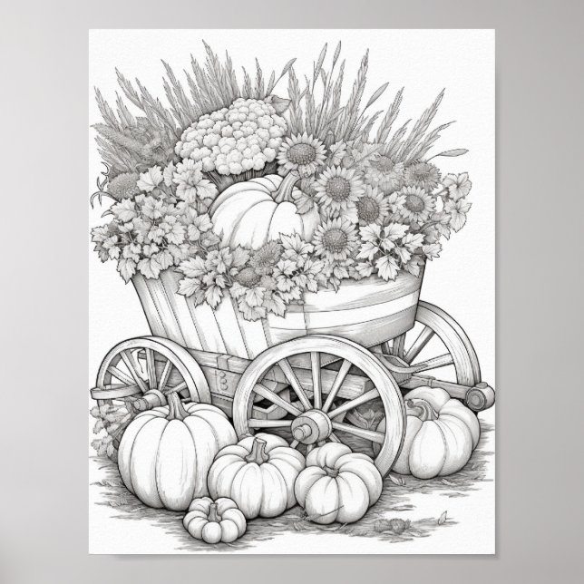 Poster Coloration pour adultes automne/automne (Devant)