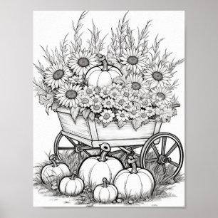 Poster Coloration pour adultes automne/automne