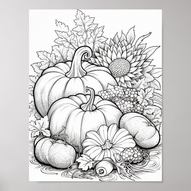 Poster Coloration pour adultes automne/automne (Devant)