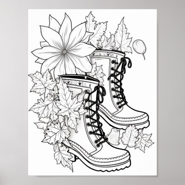 Poster Coloration pour adultes automne/automne (Devant)