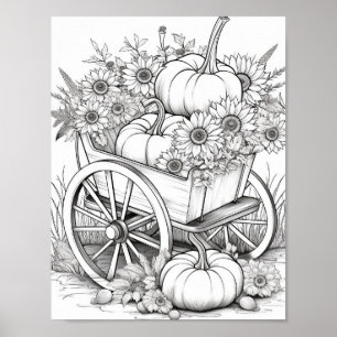 Poster Coloration pour adultes automne/automne