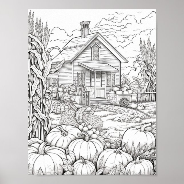 Poster Coloration pour adultes automne/automne (Devant)