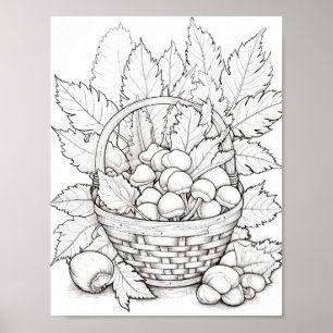 Poster Coloration pour adultes automne/automne
