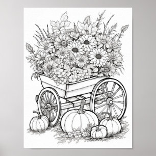 Poster Coloration pour adultes automne/automne