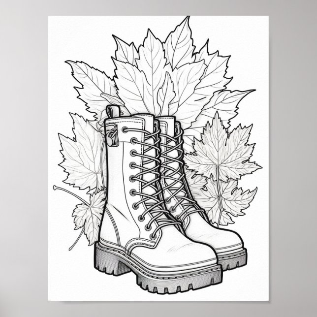 Poster Coloration pour adultes automne/automne (Devant)