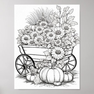 Poster Coloration pour adultes automne/automne