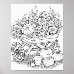 Poster Coloration pour adultes automne/automne