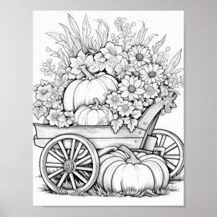 Poster Coloration pour adultes automne/automne