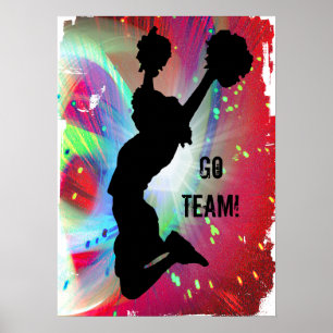 Poster Colorburation circulaire avec Pom-pom girl