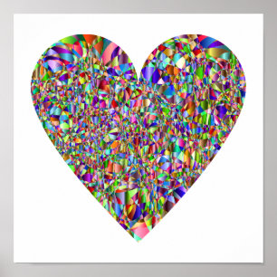 Poster coloré Abstrait Heart Art