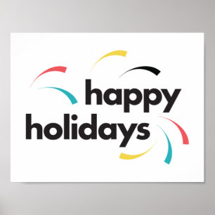 Poster Coloré, amusant, moderne design simple Joyeux vaca