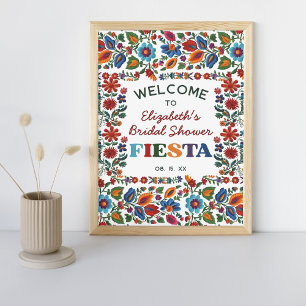 Poster Coloré Art folklorique Floral Broderie Fiesta Bien