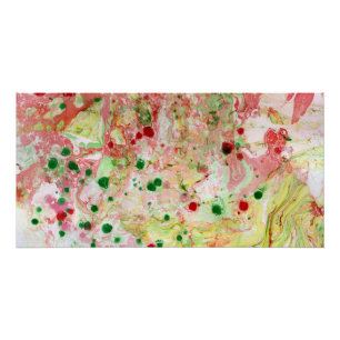 Poster Coloré Art moderne Abstrait rose rouge jaune vert