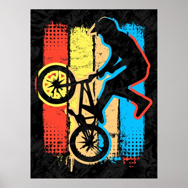 Poster Coloré Bmx - Vélo Bmx - Vélo Bmx (Devant)