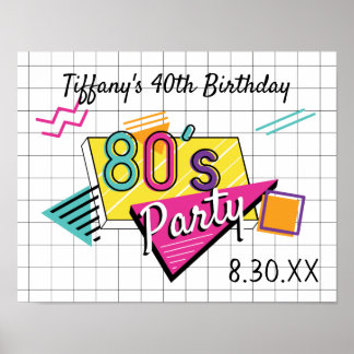Poster coloré du parti des années 80