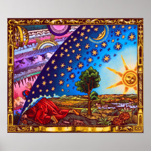 Poster coloré en Flammarion Dome (avec bordure)