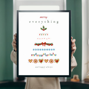 Poster Coloré Fête moderne Arbre de Noël