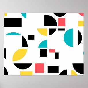 Poster Coloré, moderne, tendance, amusant, gai géométriqu