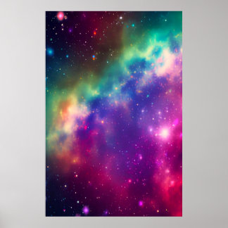 Poster coloré Rainbow Cosmic Burst