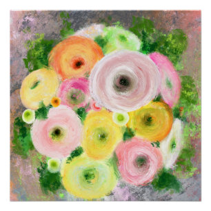 Poster coloré Ranunculus Bouquet
