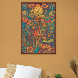 Poster Coloré Retro les années 70 Psychedelic AI Art