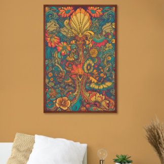 Poster Coloré Retro les années 70 Psychedelic AI Art