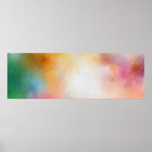 Poster Coloré tendance Art moderne Abstrait Bleu Vert