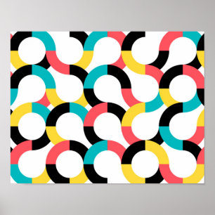 Poster Coloré, tendance, gai, fun moderne géométrique