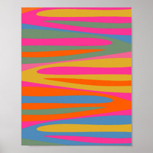 Poster Coloré Terzo rayures Motif Abstrait lumineux