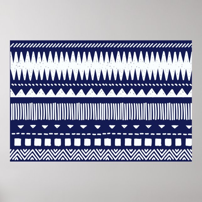 Poster Coloré tribal ethnique sans couture motif (Devant)
