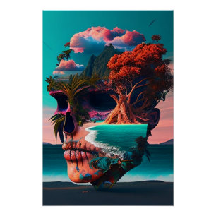 Poster Colored skull