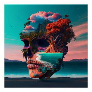 Poster Colored skull