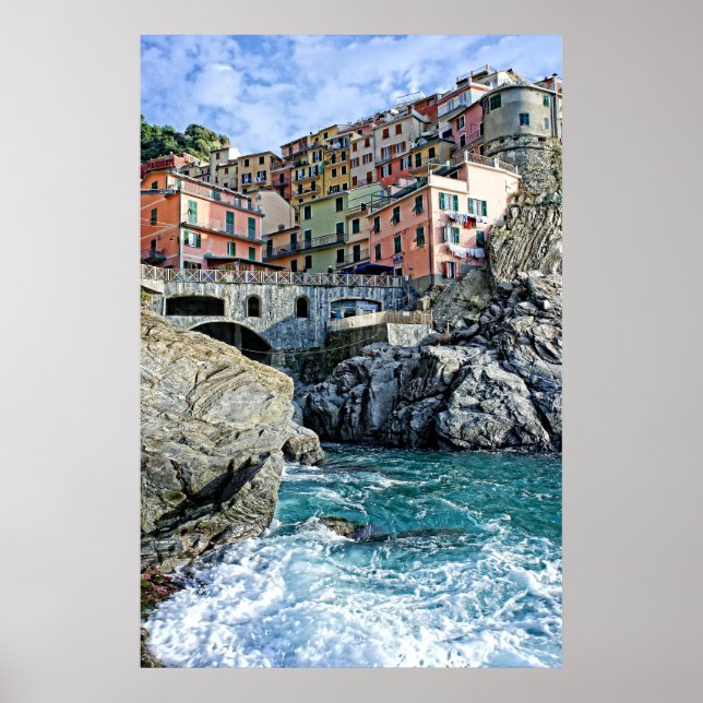 Poster Colorée Manarola, Italia - l'affiche Cinque Terre (Devant)