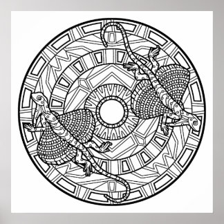 Poster Colorer votre propre Lizard Mandala Coloriage Post