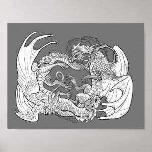 Poster Colorez vos propres dragons enjumelés
