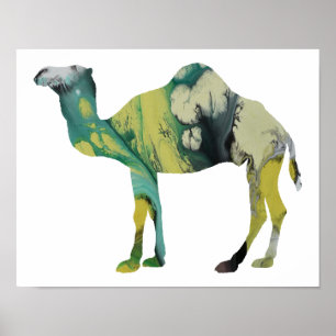 Poster Colorful abstract Dromedary silhouette