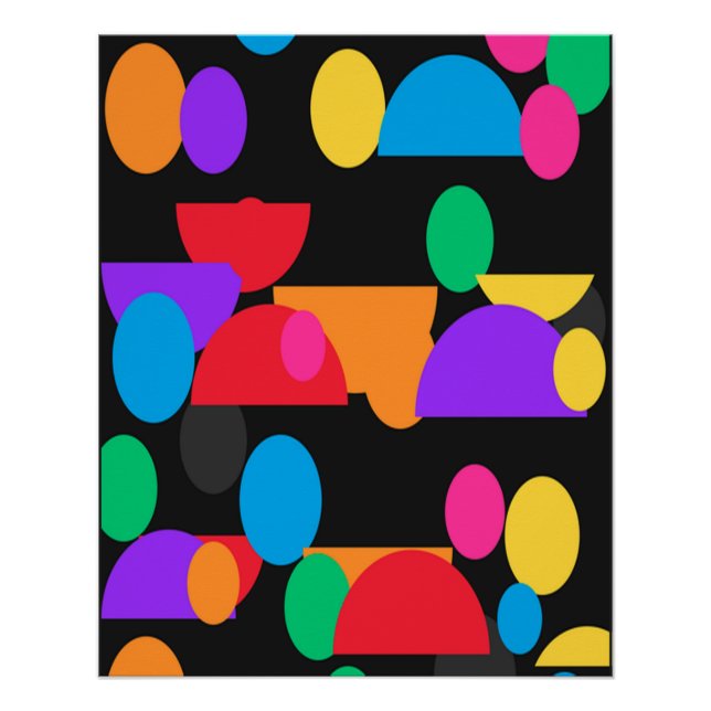 Poster Colorful Abstract Geometric Shapes Pattern – Moder (Devant)