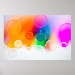 Poster Colorful artistic image of oil drop on water, mode