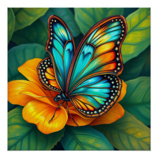 Poster colorful butterfly art