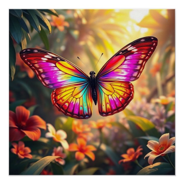 Poster colorful butterfly art (Devant)