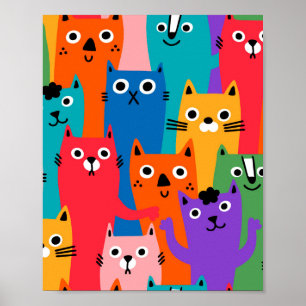 Poster Colorful cats
