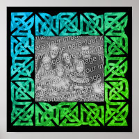 Colorful Celtic Knots Cadre Vert Ajouter Votre Pho