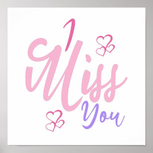 Poster Colorful Decorative I Miss You