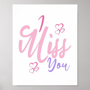 Poster Colorful Decorative I Miss You