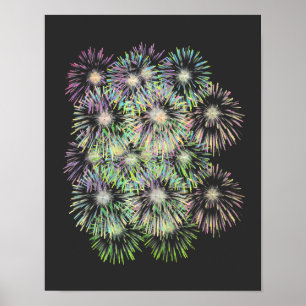 Poster Colorful Fireworks  