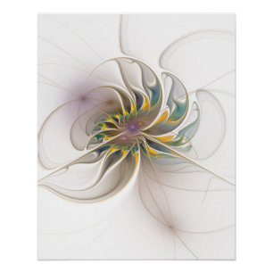 Poster Colorful fractal ornament. Flower art