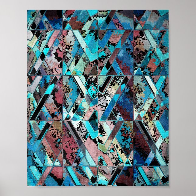 Poster Colorful Geometric Abstract Pattern (Devant)